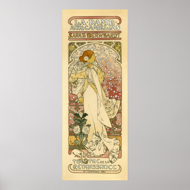 Poster La Dame Aux Camelias Sarah Bernhardt Annonce Vinta (Devant)