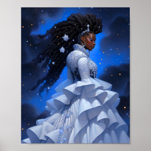 Poster La Dame Cosmique Art Imaginaire Africain Américain