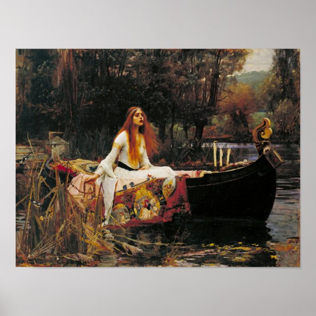 Poster La Dame de Shalott, ch. 1888 par John Waterhouse (Devant)