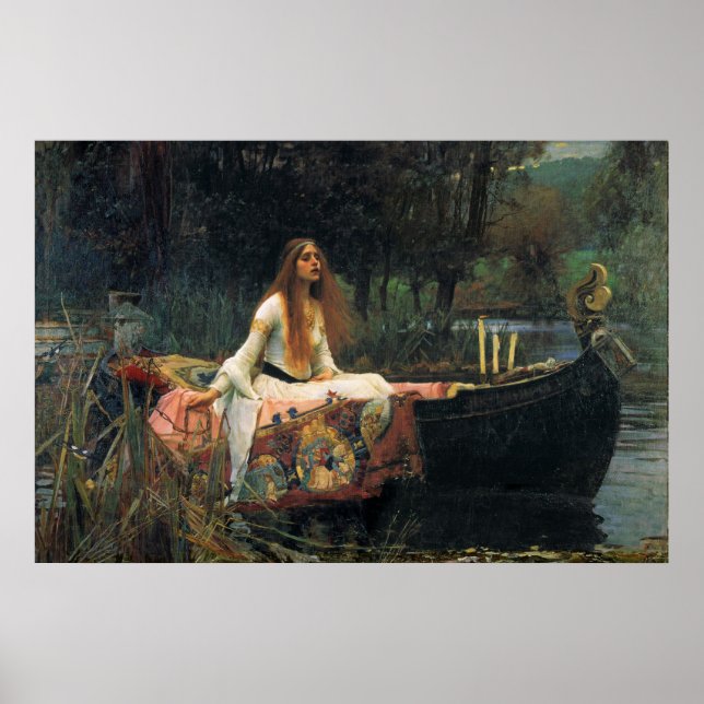 Poster La Dame de Shalott, par John William Waterhouse (Devant)