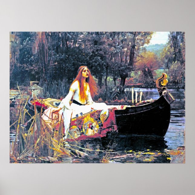 Poster La Dame de Shalott, peinture Art Nouveau (Devant)