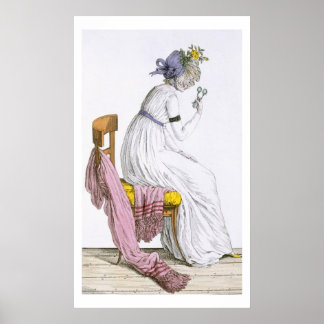 Poster La dame portant une négligée, du Costume Parisien,