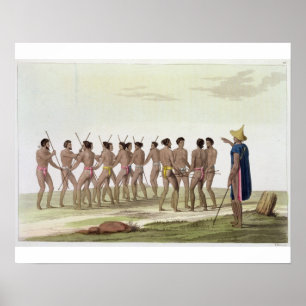 Poster La danse de guerre des insulaires de Caroline,