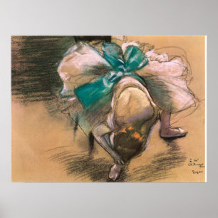 Poster La danseuse noue ses rubans par Edgar Degas