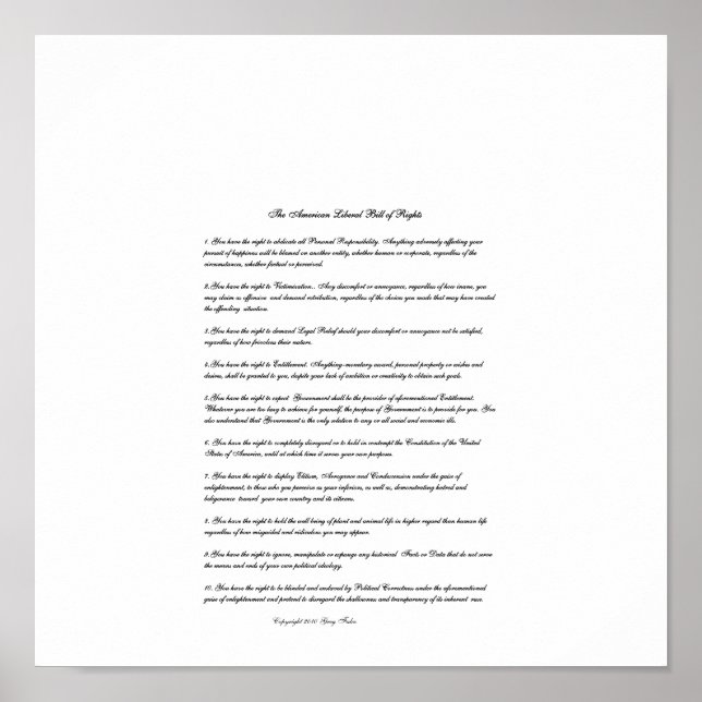 Poster La Déclaration des droits des libéraux américains (Devant)