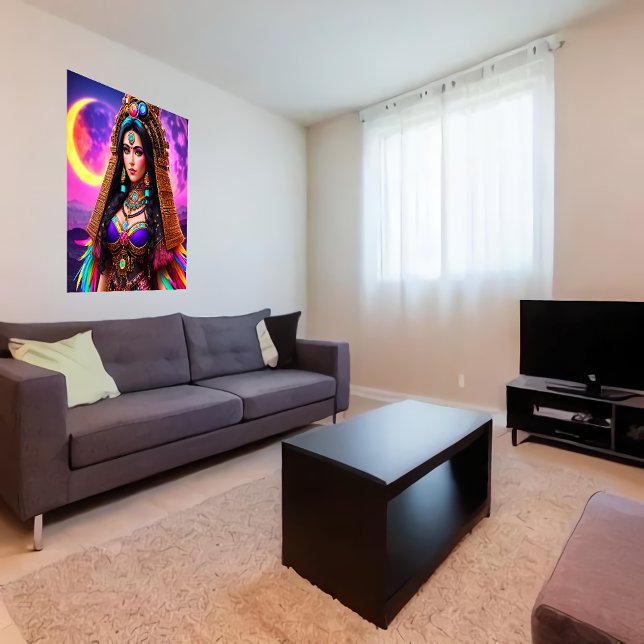 Poster La déesse aztèque Metztli | Art AI (Créateur téléchargé)