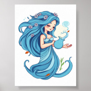 Poster La déesse du flux - Spirituelle énergie féminine