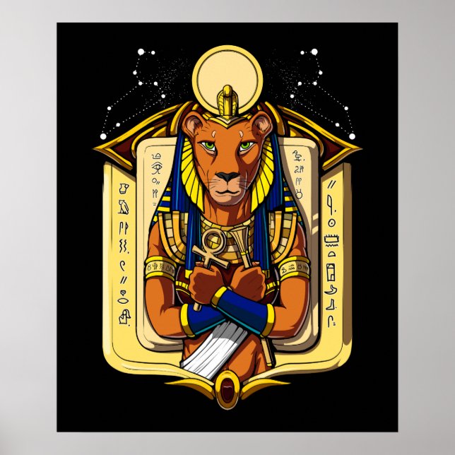 Poster La déesse égyptienne Lioness Sekhmet God Bastet (Devant)