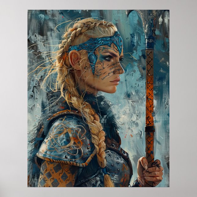 Poster La déesse Norse Freyja Reine des Valkyries Blonde  (Devant)