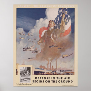 Poster La défense 2ème guerre mondiale dans l'air commenc