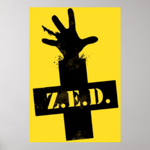 Poster La défense de secours de zombi - "ZONE SÛRE "