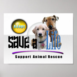 POSTER LA DÉLIVRANCE ANIMALE DE SOUTIEN - ADOPTEZ !