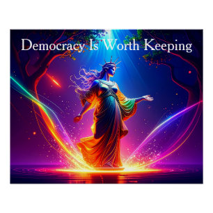 Poster La démocratie de la dame de la liberté des États-U
