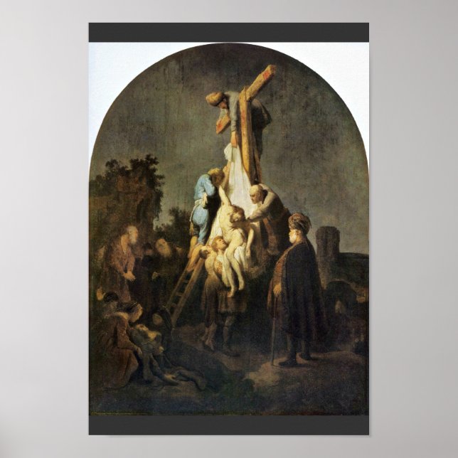 Poster La Déposition. Par Rembrandt Van Rijn (Devant)