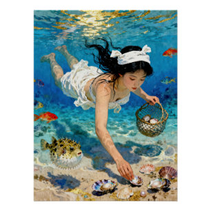 Poster "La descente de Mio" - Un portrait océanique
