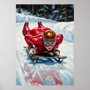 Poster LA DESCENTE EN SKELETON (La descente de squelette)