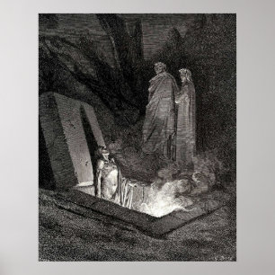 Poster La Divine Comédie Gustave Dore Dante Woodcut illus