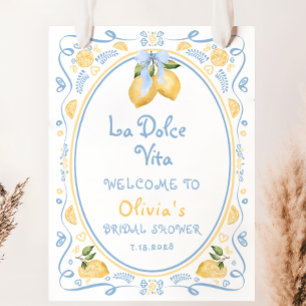 Poster La Dolce Vita Italienne Citron Fête des mariées Bi