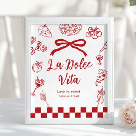 Poster La Dolce Vita Love is sweet Italian Bridal Shower