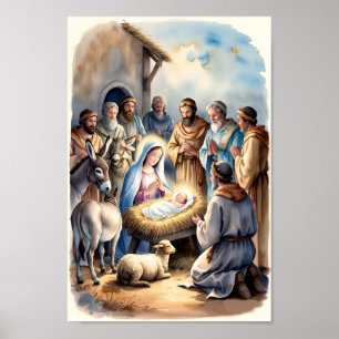 Poster La douce Nativité Christian Wall Art