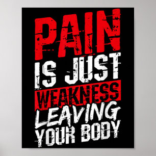 Poster La douleur n'est que la faiblesse qui quitte votre