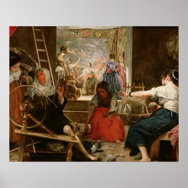 Poster La fable d'Arachne, ou Les Spinners, c.1657 (huile (Devant)