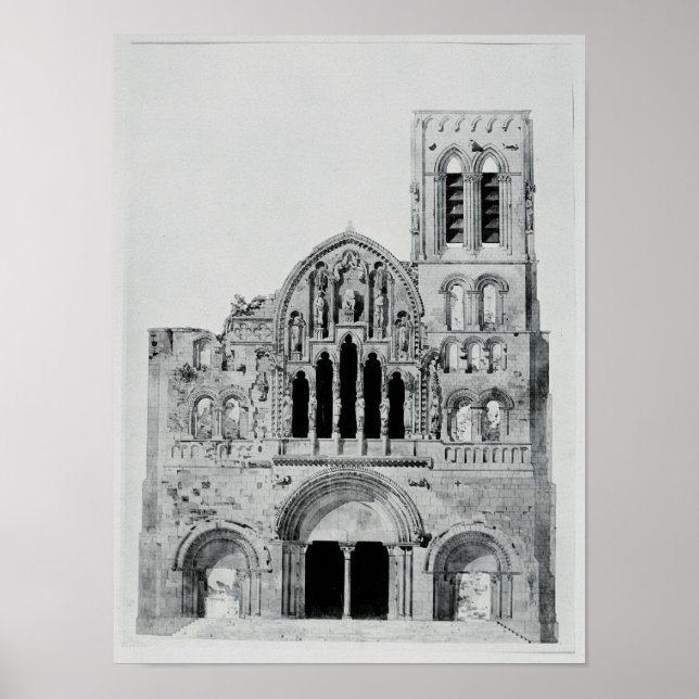 Poster La façade de La Madeleine de Vezelay (Devant)