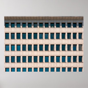 Poster La façade du bâtiment moderne de forme rectangulai