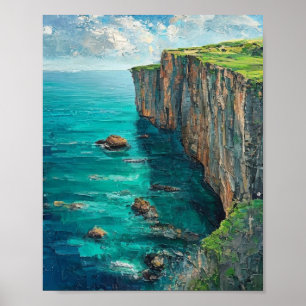Poster La Falaise d'Émeraude : Une Symphonie Texturée de
