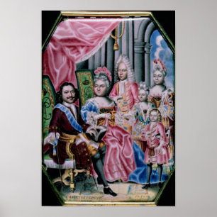 Poster La famille de l'empereur Peter I, le grand, 1717