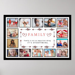 Poster La famille est tout Collage personnalisé Modèle Ac