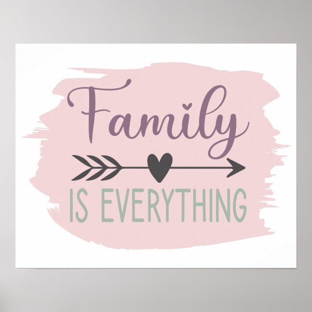 Poster La famille est tout Couleur Editable Brush Stroke (Devant)