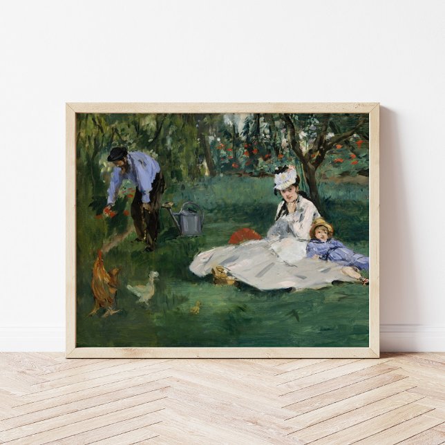 Poster La famille Monet dans son jardin | Édouard Manet (Créateur téléchargé)