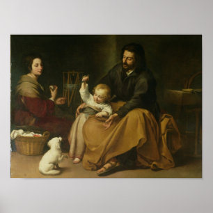 Poster La famille sainte avec le petit oiseau, c.1650
