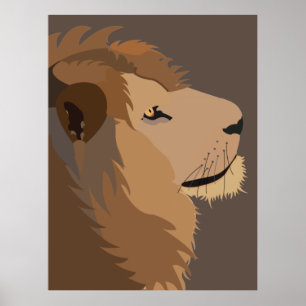 Poster La Faune Animale Lion Roi De La Jungle
