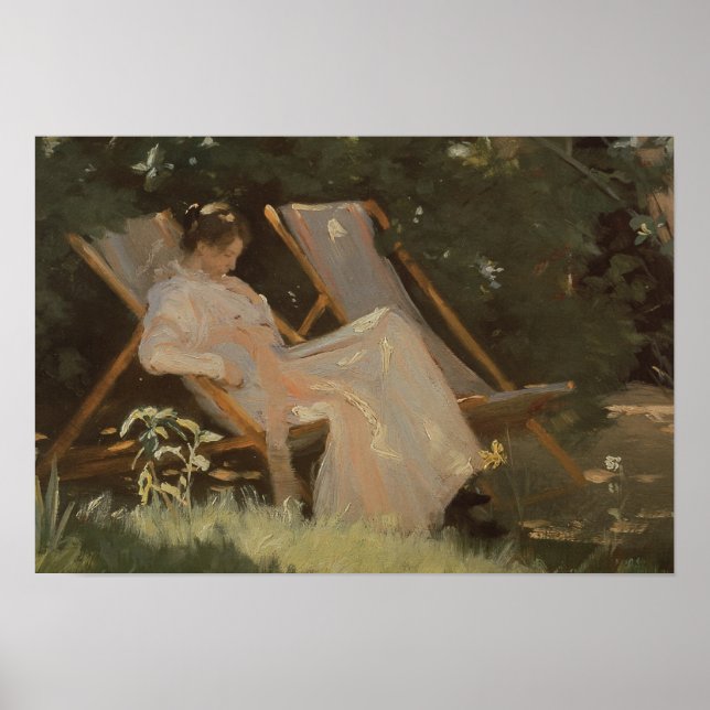 Poster La femme de l'artiste assise dans une chaise de ja (Devant)