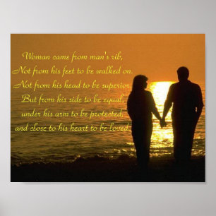 POSTER LA FEMME EST VENUE DE LA NERVURE DE L'HOMME