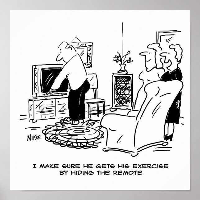 Poster La femme masque la télécommande de la télévision (Devant)