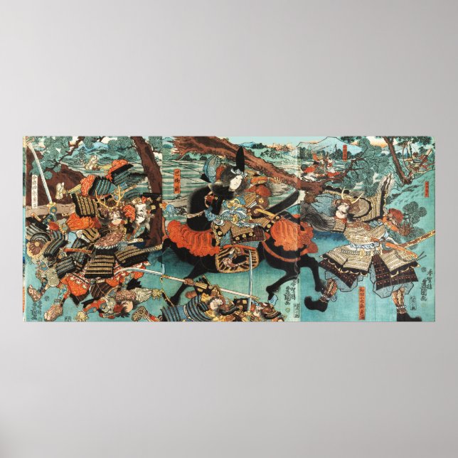 POSTER LA FEMME SAMURAI TOMOE GOZEN HORSEBACK DANS LA BAT (Devant)