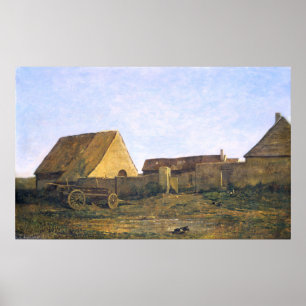 Poster La ferme française par Charles-François Daubigny