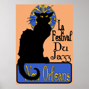 Poster La Festival Du Jazz, causent Noir