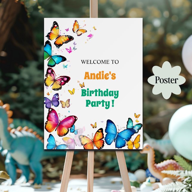 Poster La fête d'anniversaire de la Joie des Papillons Bi (Créateur téléchargé)