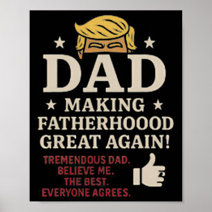 Poster La Fête des pères amusante sur le thème Trump qui