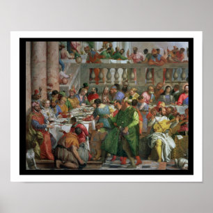 Poster La fête du mariage à Cana, détail du banquet à