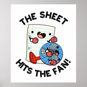 Poster La Feuille Atteint Le Fan Drôle Pun Phrase