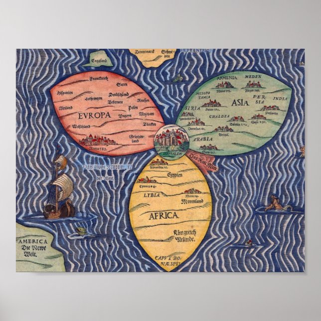 POSTER LA FEUILLE DE CLOVER DE BUNTING DE JÉRUSALEM (1581 (Devant)