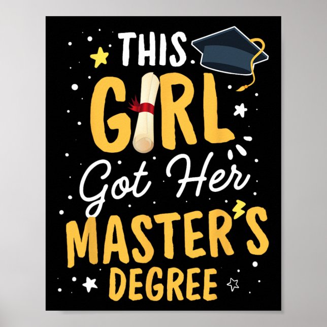 Poster La Fille A Obtenu Sa Maîtrise Diplôme Diplôme Le M (Devant)