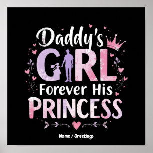 Poster La Fille à Papa Pour Toujours Sa Princesse Cadeau