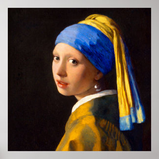 Poster La Fille au collier de perles de Johannes Vermeer