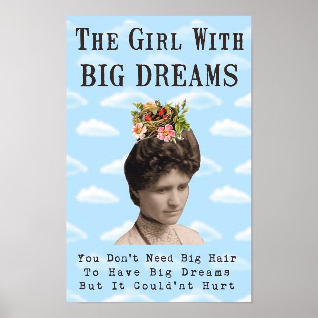 Poster La Fille aux grands rêves (et gros cheveux) Collag (Devant)